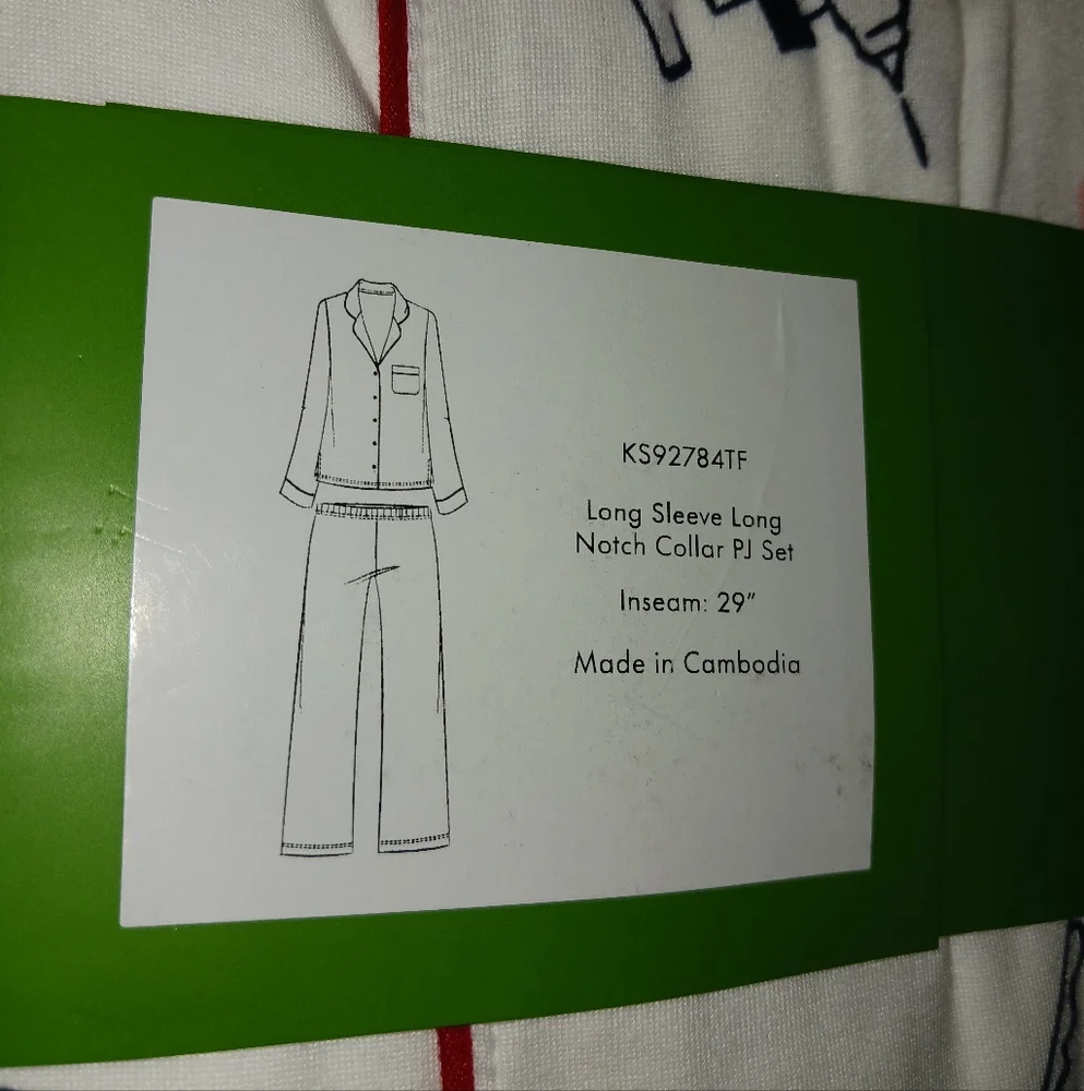 💲SOLD💲 Kate Spade With Love Long PJ Set Pajamas KS92784TF - Picture 7 of 12